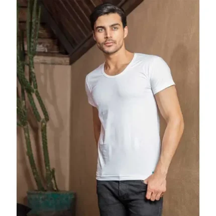 زیرپوش مردانه نیم آستین ساده سفید
