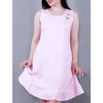 پیراهن زنانه آستین حلقه ای گلدوزی چین دار بلند