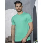 تیشرت یقه گرد ساده رنگی مردانه