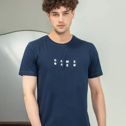 تیشرت مردانه یقه گرد چاپی (Gameover)