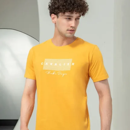 تیشرت مردانه یقه گرد چاپی ( cavalier )