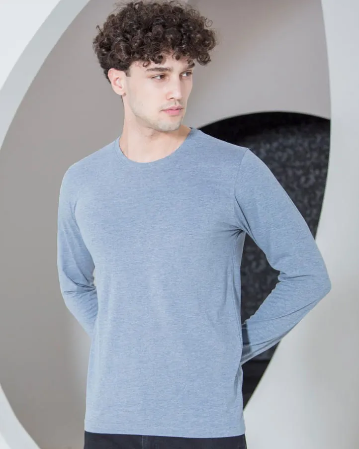 بلوز مردانه آستین بلند یقه گرد کشی