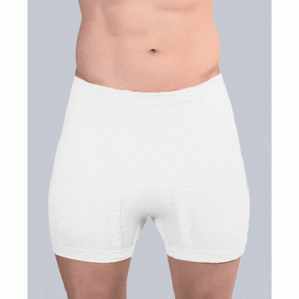 شورت پادار مردانه کمرکش لیفه ای سفید