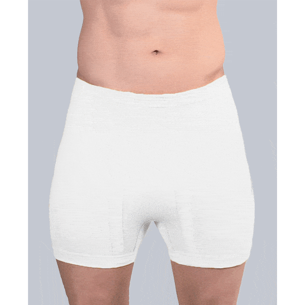 شورت پادار مردانه کمرکش لیفه ای سفید