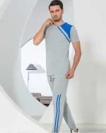 ست مردانه تیشرت نوار دوزی و شلوار دمپاکش