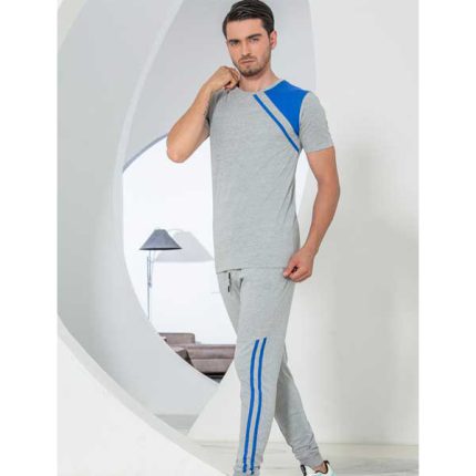 ست مردانه تیشرت نوار دوزی و شلوار دمپاکش