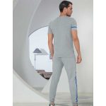 ست مردانه تیشرت نوار دوزی و شلوار دمپاکش