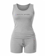 ست زنانه رکابی وشلوارک ملانژ چاپدار (MIXTE SPORT)