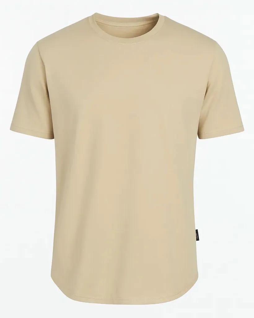 تیشرت بیسیک مردانه زارا رنگ کاهی