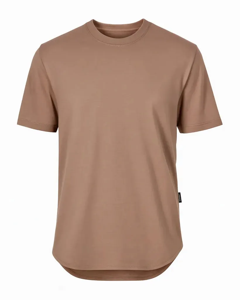 تیشرت بیسیک مردانه زارا رنگ نسکافه ای