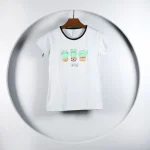 تیشرت زنانه طرح کاکتوس یقه مشکی