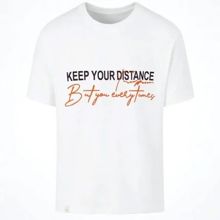 تیشرت مردانه keep your distance رنگ سفید