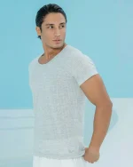 زیرپوش مردانه نیم آستین سوزنی بلکس