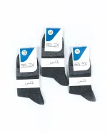 جوراب نیم ساق مردانه بلکس - طوسی ملانژ تیره