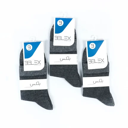 جوراب نیم ساق مردانه بلکس - طوسی ملانژ تیره