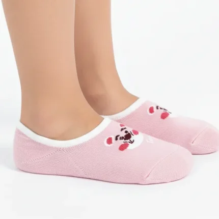 جوراب کالجی بچگانه صورتی طرح 4