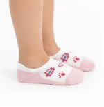 جوراب کالجی بچگانه صورتی طرح 3