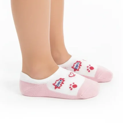 جوراب کالجی بچگانه صورتی طرح 3