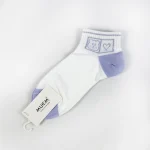 جوراب مچی زنانه - سفید و بنفش طرحدار - تصویر 3