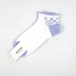 جوراب مچی زنانه - سفید و بنفش طرحدار - تصویر 7