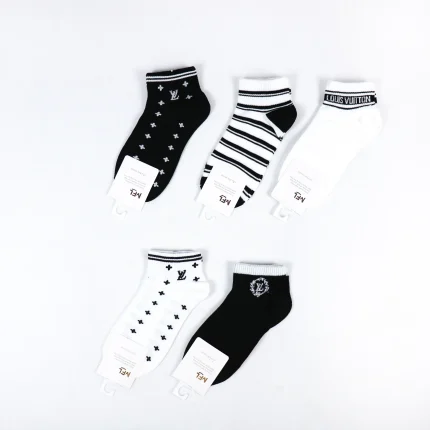 جوراب مچی زنانه - سیاه و سفید طرحدار