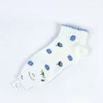 جوراب مچی زنانه - سفید و نیلی طرحدار - تصویر 3