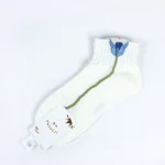 جوراب مچی زنانه - سفید و نیلی طرحدار - تصویر 4