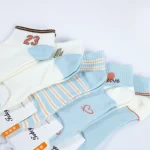 جوراب مچی زنانه - آبی آسمانی طرحدار - تصویر 2