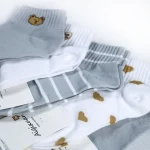 جوراب مچی زنانه - طرح قلب و خرس - تصویر 2