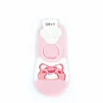 جوراب کالجی بچگانه صورتی طرح 2