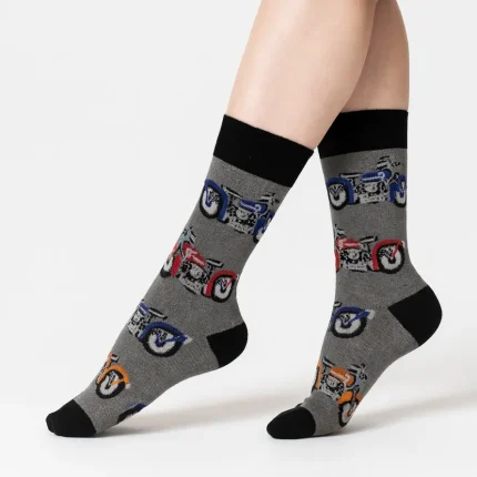 جوراب ساق بلند زنانه هپی ساکس طرح Motorcycle