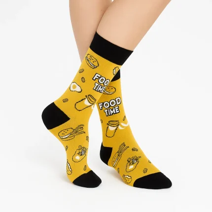 جوراب ساق بلند زنانه هپی ساکس طرح FOOD