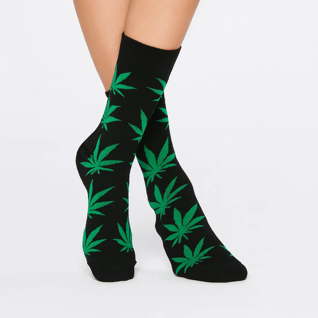 جوراب ساق بلند زنانه هپی ساکس طرح ماریجوانا