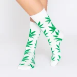 جوراب ساق بلند زنانه هپی ساکس طرح ماریجوانا