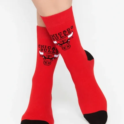 جوراب ساق بلند زنانه هپی ساکس طرح chicago bulls