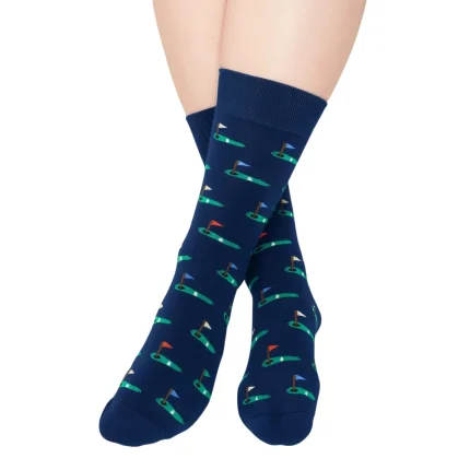 جوراب ساق بلند زنانه هپی ساکس طرح گلف