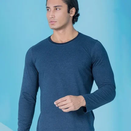 بلوز مردانه آستین بلند یقه گرد بلکس