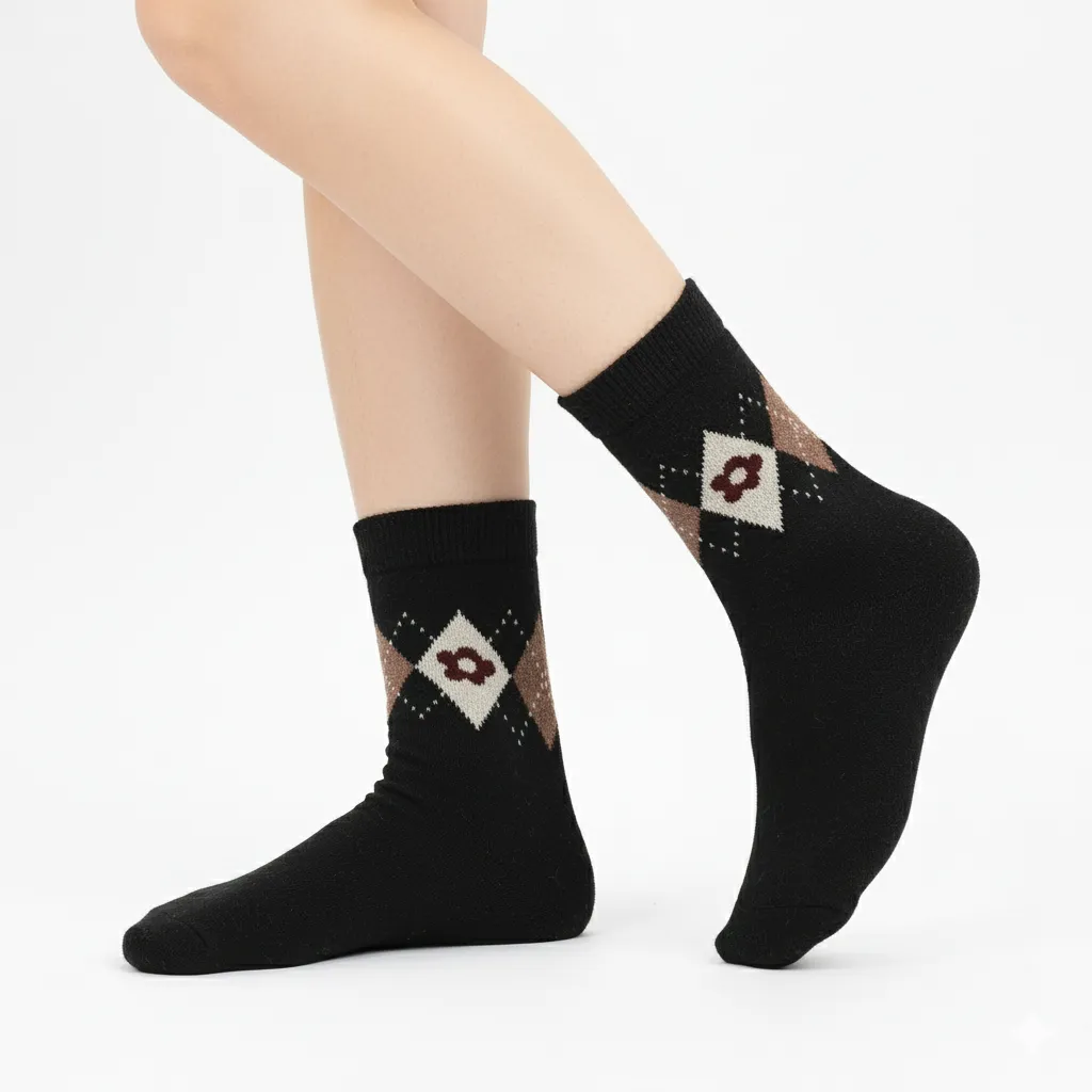 جوراب پشمی زنانه طرح وینتیج