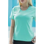 تیشرت زنانه یقه گیپور ساده رنگی بلکس - تصویر 3