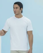 تیشرت يقه گرد سفيد مردانه بلکس