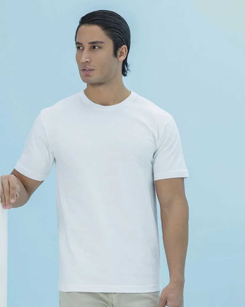 تیشرت يقه گرد سفيد مردانه بلکس