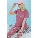 ست زنانه تی شرت و شلوار چاپدار کالباسی بلکس