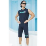 ست مردانه حلقه ای چاپدار و شلوارک بلکس - طرح 2