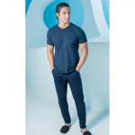 ست مردانه تی شرت جودون دو دگمه و شلوار بلکس