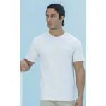 تیشرت يقه گرد سفيد مردانه بلکس