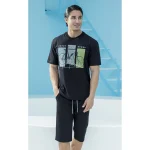 ست مردانه تی شرت و شلوارک بلکس - طرح دوچرخه