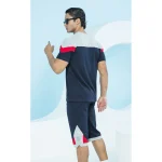 ست مردانه تیشرت تکه دوزی و شلوارک بلکس - تصویر 2