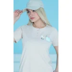 ست زنانه تیشرت سه دگمه و شلوارک چاپدار بلکس - تصویر 2