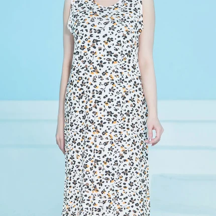 پیراهن آستین حلقه یقه گرد چاپدار بلکس - طرح پلنگی