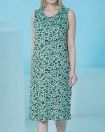 پیراهن آستین حلقه یقه گرد چاپدار بلکس - طرح پلنگی سبز